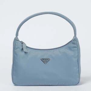 Prada Tessuto Triangle Logo Shoulder Bag Gray